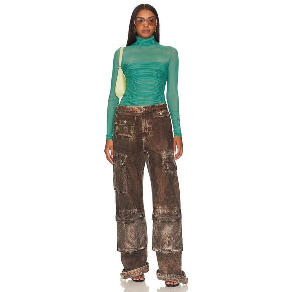 Free People Under It All Bodysuit White Spruce Green Size L - Picture 5 of 8